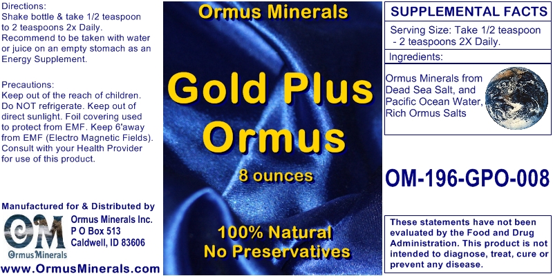 Ormus Minerals Gold Plus Ormus